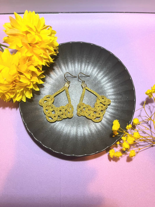 Square Gold Earrings for Women, Japan Traditional Crafts, Sustainable Japanese Washi Paper Accessories, Ultra-lightweight, Earrings for Gifts