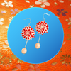 Vivid summer fireworks Earring | Tsumami-zaiku | Handmade in Japan