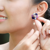 Purple × Pink Hexagonal Flower Earring | Earrings | Mizuhiki| Handmade in Japan