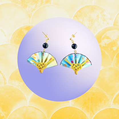 Elegant colors inspired by Japan New Year | Earrings | Fan-shaped accessories | Mizuhiki | Handmade in Japan