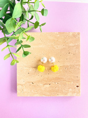 Vitamin color yuzu color Earring | Mizuhiki | Handmade in Japan