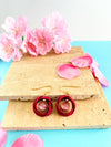 Red bean color that warms the hearts of Japan people | Earrings | Mizuhiki |  Handmade in Japan