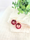 Red bean color that warms the hearts of Japan people | Earrings | Mizuhiki |  Handmade in Japan