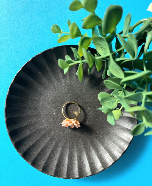 Orange Gerbera Ring | Tsumami-zaiku | Japan Handmade | Flower Arrangement Ring | Sustainable Accessory | Feminine Ring | Best Gift Ideas | Eco Friendly Products