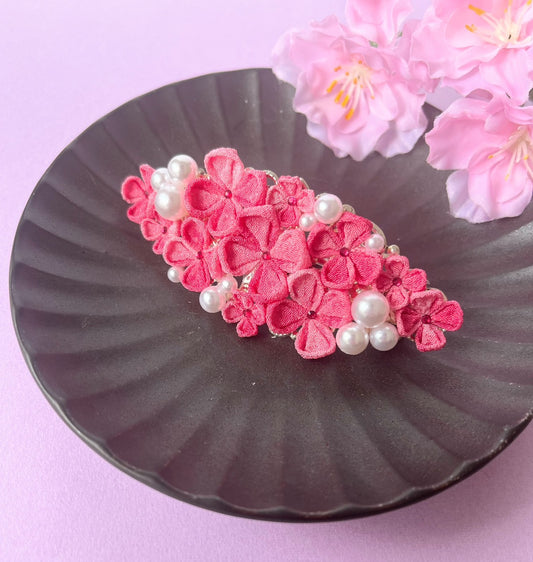 Cherry Blossom Hair Accessories | Tsumami-zaiku | Japan Handmade | Flower Arrangement Hair Accessories | Sustainable Accessory | Vivid Hair Accessories | Best Gift Ideas | Eco Friendly Products