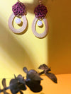 Deep Red Pearl Earrings for Women,  Japan Traditional Crafts, Sustainable Japanese Washi Paper Accessories, Ultra-lightweight, Earrings for Gifts