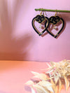 Black Heart Earrings for Women,  Japan Traditional Crafts, Sustainable Japanese Washi Paper Accessories, Ultra-lightweight, Earrings for Gifts