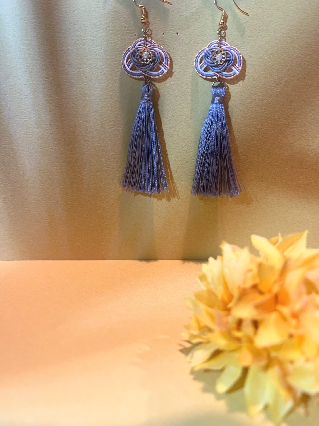 Greyflower Tassel Earrings for Women,  Japan Traditional Crafts, Sustainable Japanese Washi Paper Accessories, Ultra-lightweight, Earrings for Gifts