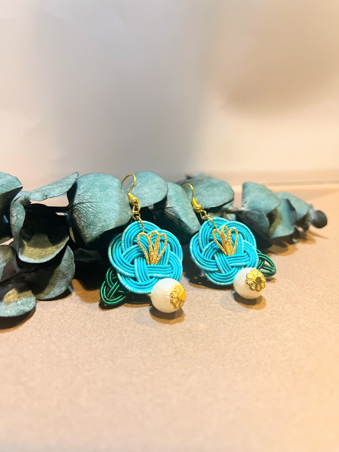 Blue Camellia Flower Earrings for Women,  Japan Traditional Crafts, Sustainable Japanese Washi Paper Accessories, Ultra-lightweight, Earrings for Gifts