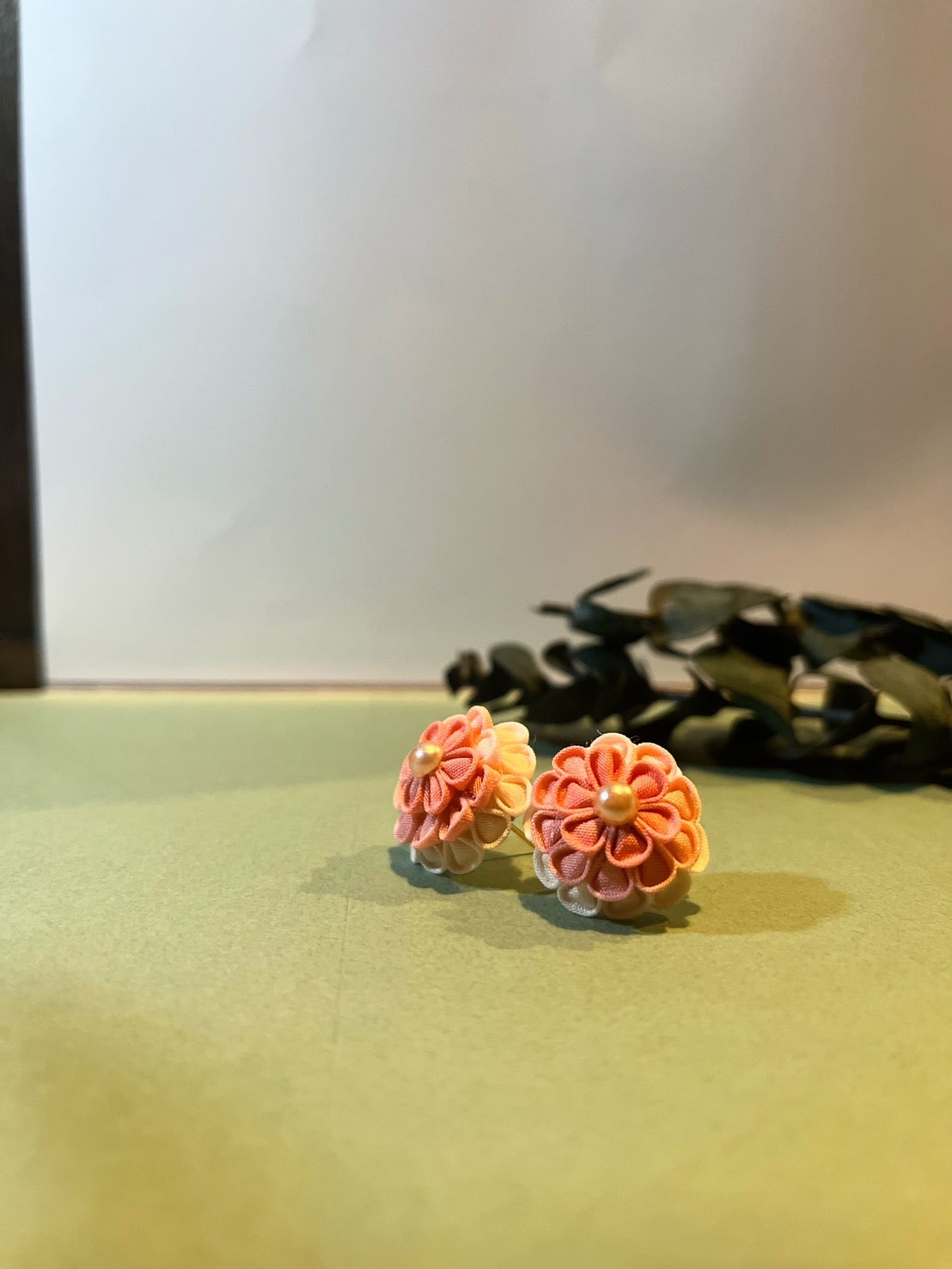 Orange Gradient Earrings for Women,  Japan Traditional Crafts, Sustainable Japanese Kimono fabric Accessories, Ultra-lightweight, Earrings for Gifts