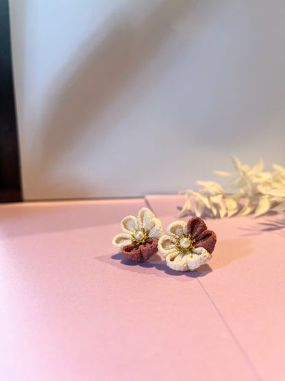 Autumn Flower Earrings for Women,  Japan Traditional Crafts, Sustainable Japanese Kimono fabric Accessories, Ultra-lightweight, Earrings for Gifts