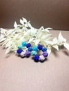Blue × Purple Ring Earrings for Women,  Japan Traditional Crafts, Sustainable Japanese Washi Paper Accessories, Ultra-lightweight, Earrings for Gifts