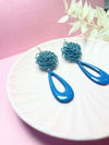 Elegant Blue Flower Earrings for Women,  Japan Traditional Crafts, Sustainable Japanese Washi Paper Accessories, Ultra-lightweight, Earrings for Gifts